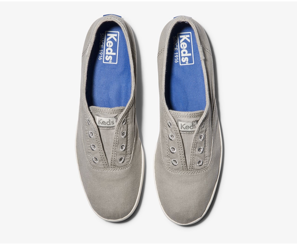 Womens Keds Slip Ons - Chillax Seasonal Washable - Grey - 8134-GOIUH